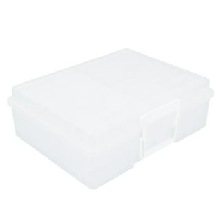 Picture Storage Box Container with Lid Transparent Portable Craft Keeper  Organizer Photo Box for Postcard Photos Cards Stamps 770ml 