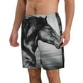 thumbnail image 2 of Kdxio Running Horse Pattern Mens Casual Shorts - Drawstring Summer Beach Sports Shorts for Men, 2 of 9