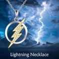 thumbnail image 6 of Lightning Necklace 925 Sterling Silver Lightning Bolt Necklace Thunder Pendant Necklace 18K Gold Plated Lightning CZ Jewelry for Women Men Birthday Anniversary, 6 of 6