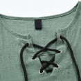 thumbnail image 6 of Mens Linen Shirt Long Sleeve Casual Button Down Top Loose Fit Breathable Summer Beach Henley Tunic Tee for Men Lightweight Green 4XL, 6 of 7