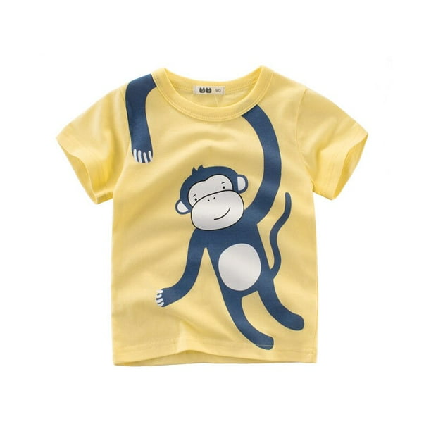 Camiseta para niños, para niños, niñas, niños, camisetas para niños, bebés, niños pequeños, camisetas de dibujos animados de algodón, ropa corta Tan Jianjun unisex