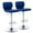 Blue, Silver Chrome Base, variant on Set of 2 Adjustable Bar Stools with Back, Modern Armless PU Leather Counter Height Barstools, 360° Swivel Chairs with Thick Cushions for Kitchen Dining Pub Cafe (Black)