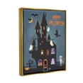 thumbnail image 3 of Happy Halloween Haunted Ghost House Holiday Graphic Art Metallic Gold Framed Art Print Wall Art, 3 of 6