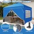 thumbnail image 6 of Ainfox 8x8 Ft One-Push Vented Pop up Canopy Tents with Sidewalls,Instant Outdoor Shade Gazebos with Weighted Sandbags,Blue, 6 of 7
