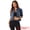 Dark Blue, variant on Women's Short Puff Sleeves Button-Down Denim Jacket S White