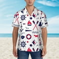 thumbnail image 4 of Balery Sailing Marine Travel Print Men's Hawaiian Shirts Short Sleeve Beach Shirt Relaxed Fit Vacation Button Down Shirts-Large, 4 of 9