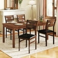 thumbnail image 2 of Giantex Wooden Dining Chair Set of 2, PU Leather Upholstered Kitchen Armless Chairs w/Padded Seat, Mid-Century Modern Chairs, 2 of 6