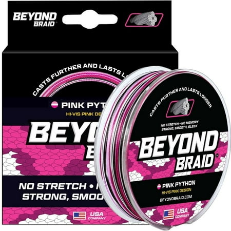 UPC: 0850023722478 | Beyond Braid Pink Python 500 Yards 50LB