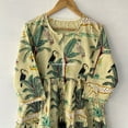 thumbnail image 2 of Forest Printed Dress, Floral Handblock Print Cotton Dress,Handmade Dress ,Sketer Circle Dress, Flapper Dress,, 2 of 7