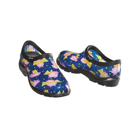 Pigs Fly Printed Design Built-In Support Sloggers - Molded Arches for All Day Comfort and Deep