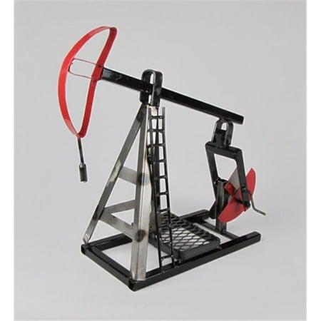 Metrotex Designs 26570 Steel Handmade Oil Pump Jack Table Decor-Natural Steel Finish And Lacquered