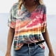 thumbnail image 4 of Camiseta con estampado de mármol ondulado para mujer, Tops holgados suaves con cuello en V, ropa de calle para mujer, jersey de moda 2022, 4 of 4