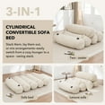 thumbnail image 6 of LEHZROAJ 3 in 1 Corduroy Bean Bag Chair with Pillow, Cozy Folding Sofa Bed for Adults Memory Foam Filled No Assembly for Living Room Bedroom,Gray, 6 of 8