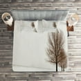 thumbnail image 2 of Ambesonne Nature Quilted Coverlet 3 Pcs, Snow Winter Frozen, Queen Size, White Brown, 2 of 2