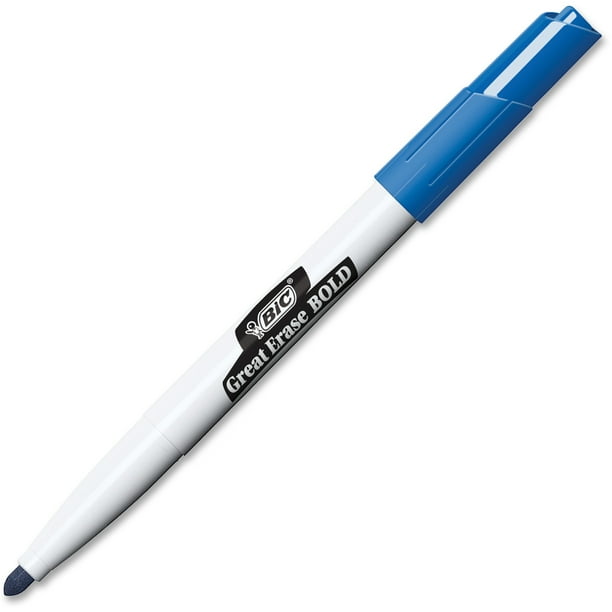 BIC Great Erase Bold Pocket Dry Erase Marker, Blue, 12Pack Walmart