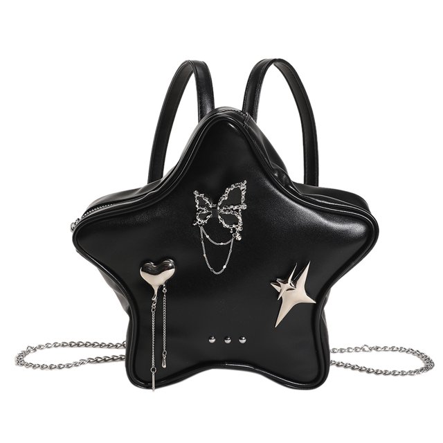 Bolso de hombro para estudiante con forma de estrella de gran capacidad, bolso de transporte sólido, bolso de viaje Kawaii ligero, mochila informal para chica, bolso impermeable