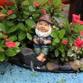 thumbnail image 2 of Escultura de gnomo pescador para decoración de jardín, resina, 10 cm, 2 of 3