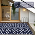 thumbnail image 5 of DEORAB 6'x9' Outdoor Rugs Reversible Plastic Straw Patio Outside Carpet Clearance Camping RV Mat,Blue & White, 5 of 7