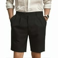 thumbnail image 2 of CONZONE Mens Casual Suit Shorts Buttons Dress Shorts for Men Solid Color Lightweight Loose Fit Party Wedding Shorts With Pockets, 2 of 4