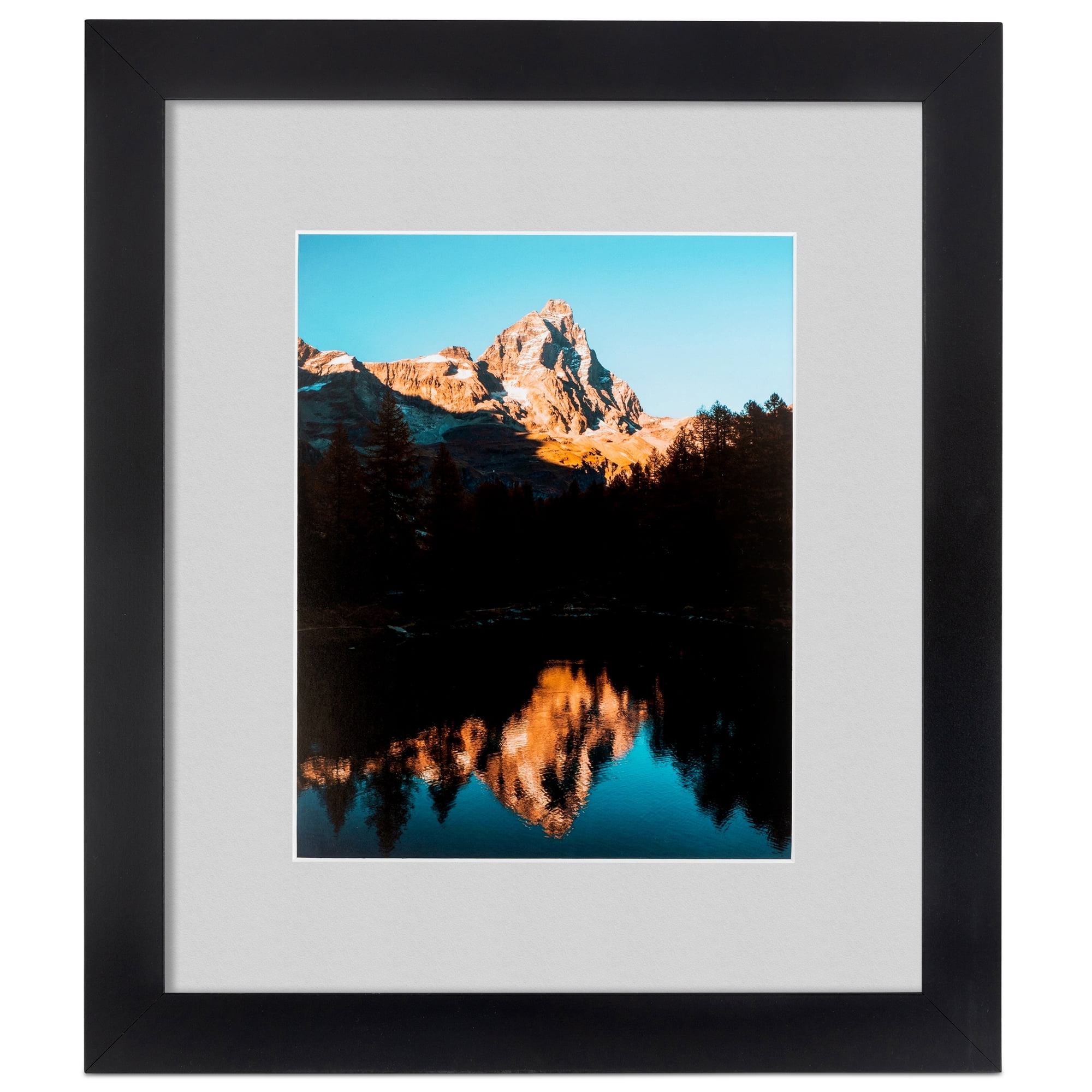 ArtToFrames 16x22" Matted Picture Frame with 12x18" Single Mat Photo Opening Framed in 1.25" Satin Black and 2" Candlewick Mat (FWM-3926-16x22)