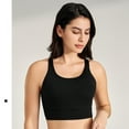 thumbnail image 2 of Arnsht Sports Bra for Women Strappy Yoga Tops Solid Color Medium Soft Comfort Breathable Support Workout Bra for Gym Fitness Black XL, 2 of 5