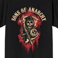 thumbnail image 2 of Sons Of Anarchy Red & Gold Reaper Adult Black Crew Neck Short Sleeve T-shirt-Small, 2 of 4