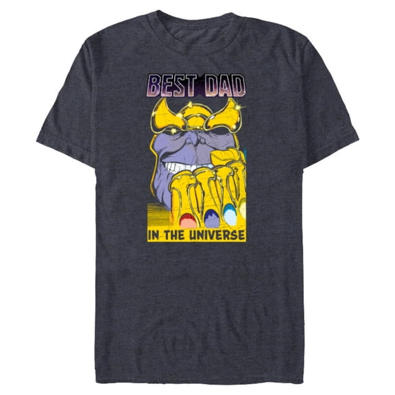 Marvel Thanos Best Dad In The Universe Comic Father's Day - Short Sleeve Blended T-Shirt for Adults - Customized-Navy Heather