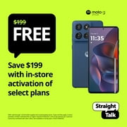 Straight Talk Motorola Moto g Stylus 2025, 5G, 128GB, Blue - Prepaid Smartphone [Locked to Straight Talk]