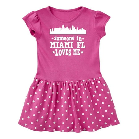 

Inktastic Miami Florida Someone Loves Me City Skyline Gift Baby Girl Dress