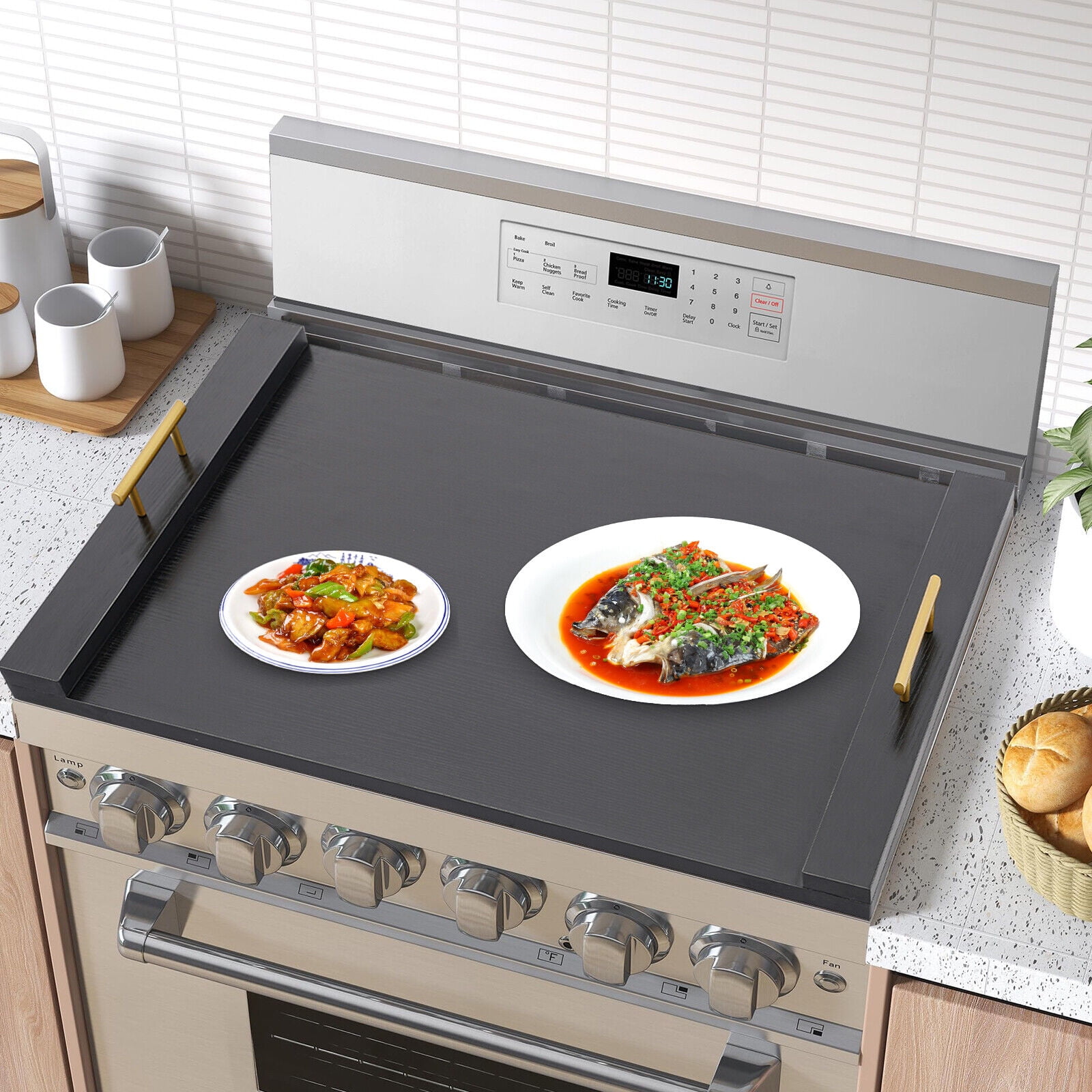 76*55*6 cm Stove Top Cover, Noodle Board Stove Covers, Stovetop Plate W/Screwdriver