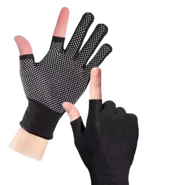 Guantes de verano para mujer, con protección solar, para recoger té, para el trabajo, para dispensar, antideslizantes, para montar al aire libre, guantes finos con dos dedos divididos y pantalla