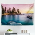 thumbnail image 1 of Lake Tapestry, Aerial View of a Tropic Lake Phenomenal Universe Innate Disposition of World Art Photo, Fabric Wall Hanging Decor for Bedroom Living Room Dorm, 2 Sizes, Blue Grey, by Ambesonne, 1 of 1