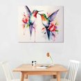 thumbnail image 2 of PRATYUS Canvas Wall Art Picture 20x16in Watercolor Hummingbirds And Flower Branches 20x16in, 2 of 3