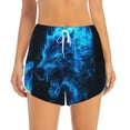 thumbnail image 2 of Hirioo Ice Blue Fire Wolf for Women's Double Layer Athletic Shorts High-Performance Gym Shorts with Inner Pocket, Elastic Waistband-XX-Large, 2 of 7