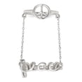 thumbnail image 4 of 925 Sterling Silver Chain Peace Double Ring, 4 of 8
