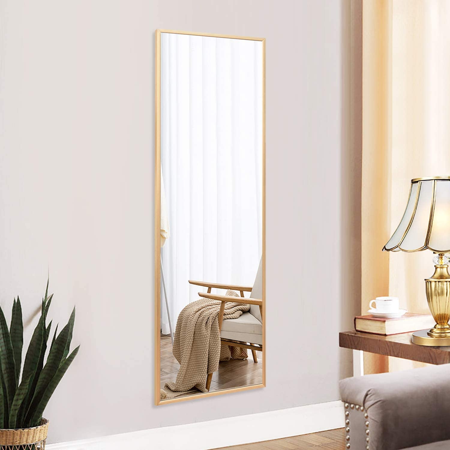Full Length Wall Mount Frameless Mirror for Make up and Wall Decor 