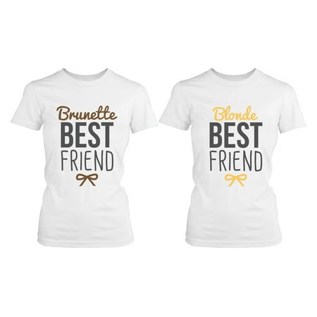 Best Friend Shirts - Blonde and Brunette Best Friends Matching BFF White (Blonde And Brunette Best Friend Shirts)