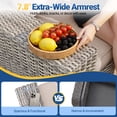 thumbnail image 6 of 6-Piece Outdoor Patio Furniture Set, PE Wicker Rattan Sectional Sofa Conversation Set with Tempered Glass Table & Thick Cushions - All-Weather Garden, Backyard Furniture,Beige, 6 of 11