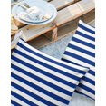 thumbnail image 2 of Pack of 2 Outdoor Pillow Covers, Colorful Blue and White Horizontal Stripes Waterproof Square Throw Pillowcase Cushion Decorative Pillow Covers for Couch Patio Tent, 26x26 in, 2 of 6