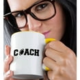 thumbnail image 2 of 3drose, Coach, Black Letters with Football on White Background, 15oz Two-tone Yellow Mug, 2 of 6