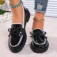 thumbnail image 2 of Gpaecead Women Bow Thick Sole Loafers Patent Leather Non Slip Heightening Spring Summer Versatile Slip On Shoes, White, 2 of 6