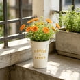 thumbnail image 5 of Galvanized Metal Flower Bucket, Rustic Farmhouse Style Vase with Handles, Waterproof Planter for Indoor Outdoor Decor, Perfect for Floral Arrangements and Wedding Centerpieces, 5 of 6