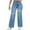 Light Blue, variant on Y2k Cargo Jeans Women Multi Pocket Baggy Denim Pants Vintage Flap Pocket Trousers Straight Wide Leg Jeans Black M
