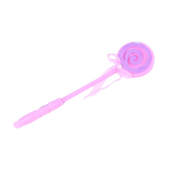 14 Inch LED Light Up Lollipop Fairy Wand, Spinning Color Flashing Princess Magic Stick, Easy Press Glowing Pretend Play Toy, Random Color Kids Party Favor Christmas Birthday Gift for Boys Girls