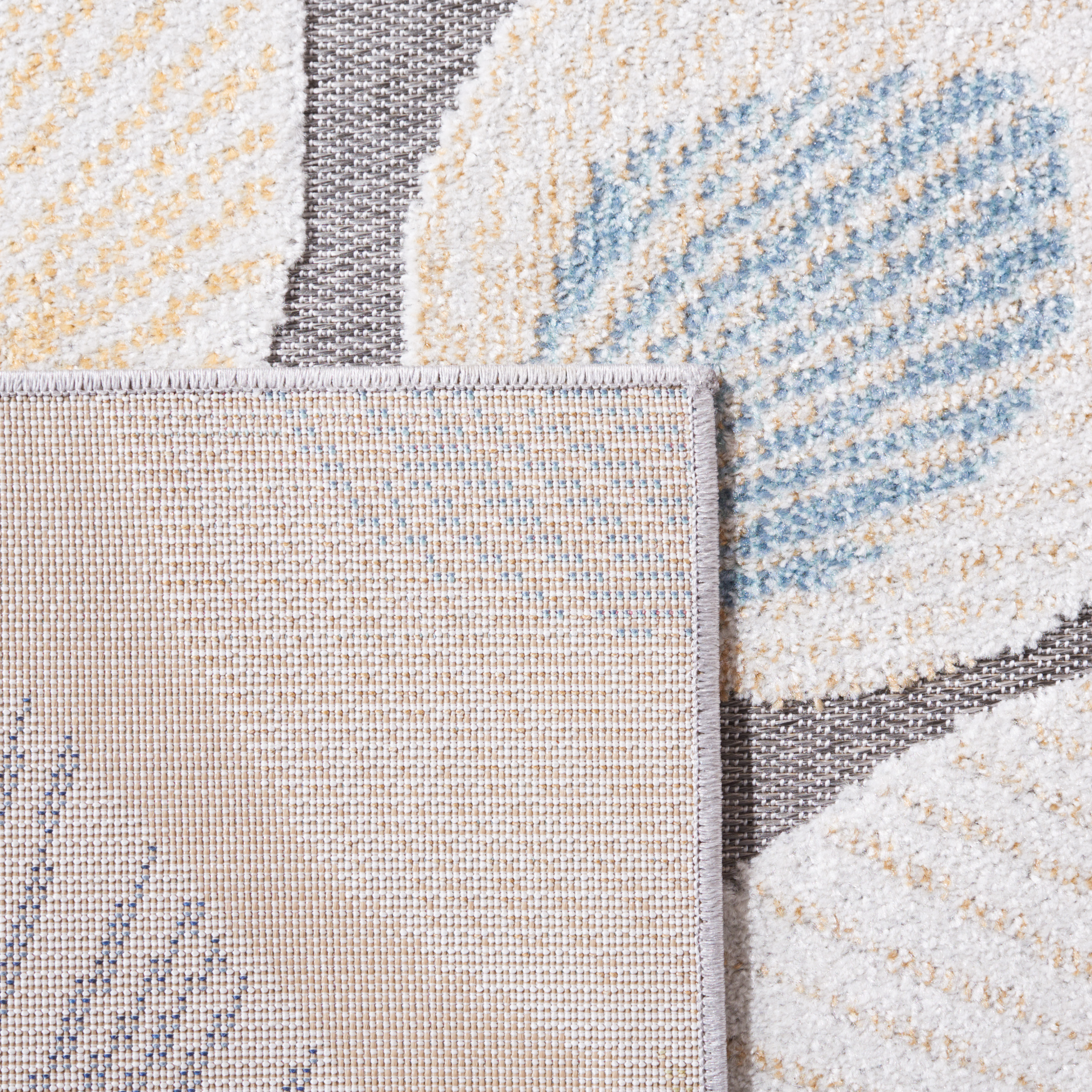 SAFAVIEH Sarasota Nash Botanical Indoor/Outdoor Area Rug, Beige/Grey, 4'5" x 6'5"