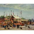 thumbnail image 2 of C. Bussilliet 14x12 Gold Ornate Wood Frame and Double Matted Museum Art Print Titled - The Hut of Wrestler Dubois, Boulevard De La Villette (1870), 2 of 4