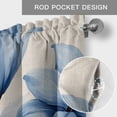 thumbnail image 5 of Blue Lily Flowers Valances for Windows Watercolor Spring Floral Rod Pocket Curtain Valance Window Treatment Short Curtains for Kitchen Living Room, 60"x18", 5 of 9