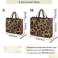 thumbnail image 2 of FORMRS Womens Corduroy Tote Bag Crossbody Shoulder Handbag with Pocket, Purple Leopard Print, 2 of 7