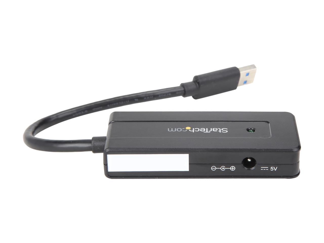 StarTech 4 Port USB 3.0 Hub SuperSpeed 5Gbps w/ Fast Charge Portable USB 3.1 Gen 1 Type-A Laptop/Desktop Hub - USB Bus/Self Powered (ST4300MINI) - Hub - 4 x SuperSpeed USB 3.0