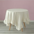 thumbnail image 2 of Deerlux 100 Percent Pure Linen Washable Tablecloth with Ruffle Trim, 2 of 3